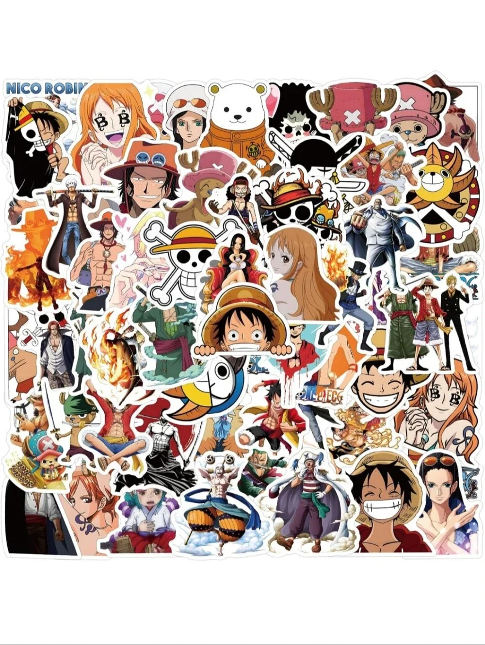 One Piece Character Sticker Pack - Multicolor